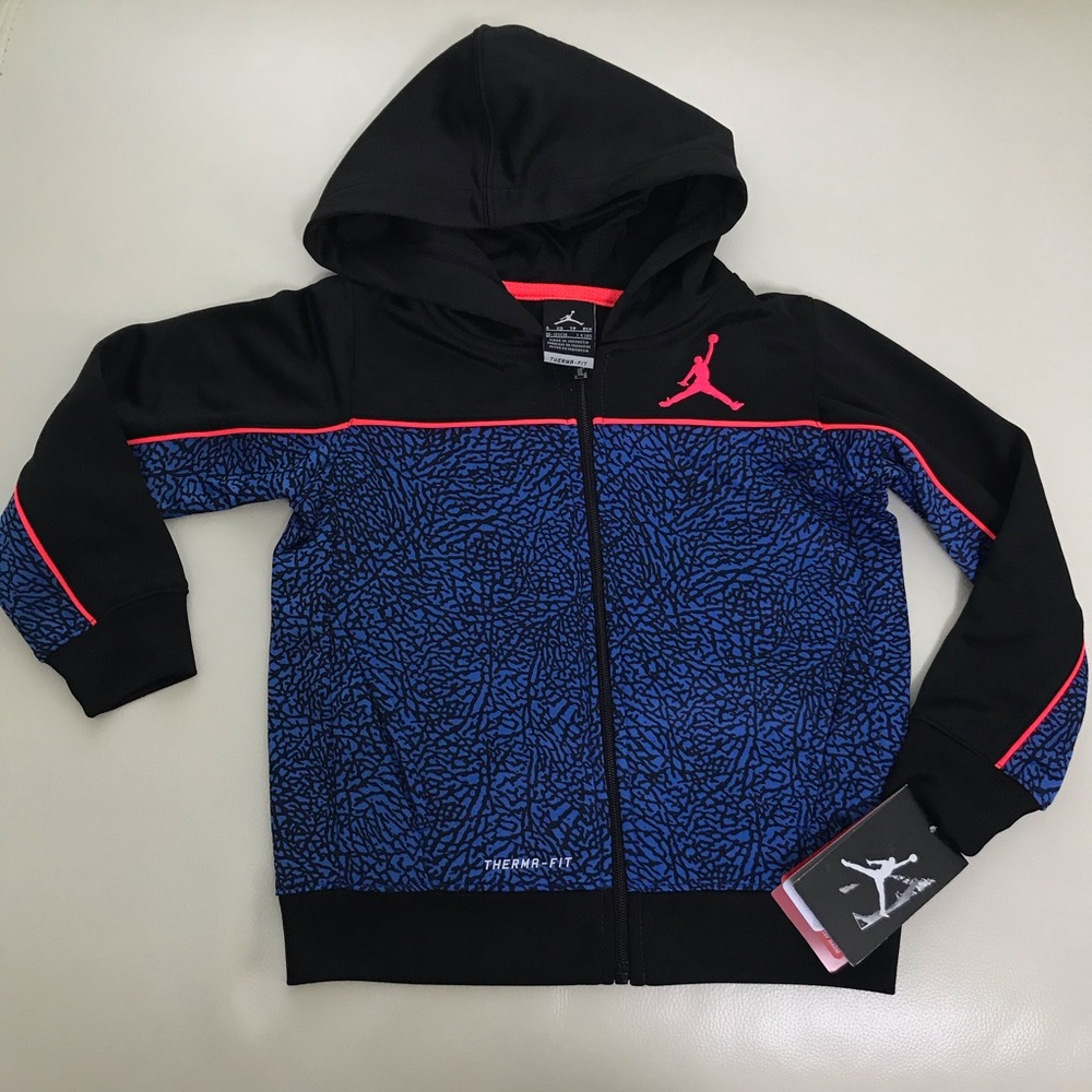 Jordan Therma-Fit neon and blue hoodie Jacket